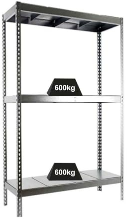 PROREGAL Schwerlastregal Metal Beast Three | HxBxT 200x180x90cm | Fachlast 600kg | Verzinkt | Regal Standregal Werkstattregal Lagerregal Kellerregal