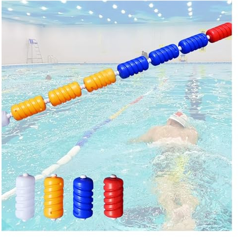 Poolteiler-Seilschwimmer Pool-Schwimmseil für tiefe flache Trennwand, Pool-Sicherheitsmarkierungslinie 20 Fuß/24 Fuß/18 Fuß/50 Fuß/80 Fuß/100 Fuß lang, Anti-Ultraviolett-Seil mit Boje(D-6cm,3.2ft(1m/3
