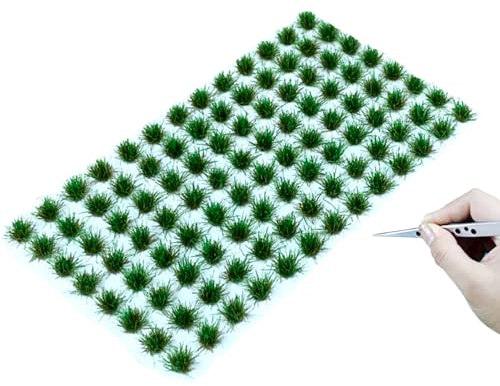RHQFDM 120 Pflanzen Modellbau Gras Static Grass Tufts Statische Grasbüschel Modellbau Miniatur Deko Modellbau FüR DIY Eisenbahn Zug Landschaft Kunstrasen Miniatur Gras Deko(Kleine Graslandschaft 2#)