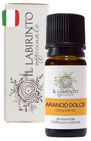Olio Essenziale Arancio Dolce puro alimentare italiano Il Labirinto Officinale - Oli Essenziali Naturali - Olio essenziale per Diffusori e Umidificatori, Aromaterapia - 10ml