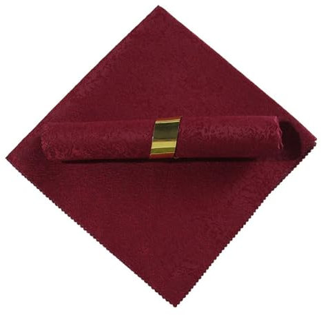 Wambere 12 Stück 48x48cm Stoffservietten Quadratisch Stoffserviette Wiederverwendbare Servietten Stoff Cloth Napkins Tischservietten Tischdekoration für Hochzeit Party Abendessen Restaurant,Weinrot