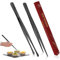 Namre' Tweezer Tongs for Cooking - 2 Pack Stainless Steel Plating Tweezers - Thin Chopstick Tongs (BLACK)