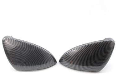 ZJSSJZ Tür Spiegelkappen Für VW Für Golf Für GTI 7 Mk7 2014 2015 2016 2017 2018 Carbon Fiber Helle Schwarze Seite Rückspiegel Abdeckung Auto Spiegelkappen(Carbon Fiber)