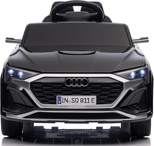 Auto Elettrica per Bambini Audi SQ8 etron Sportback Macchina con Licenza Ufficiale 12V Due Potenti Motori Telecomando Parentale Cintura di Sicurezza 5 Punti Porte Apribili Luci LED Musica MP3 Nero
