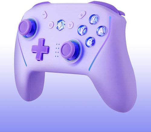 NBCP Controller für Switch, kabelloser Pro Controller für Switch Lite, Switch Remote-Gamepad Joystick, Dual VibrationGyro/Vibration/Turbo/NFC/Wake-Up/Screenshot (Lila)