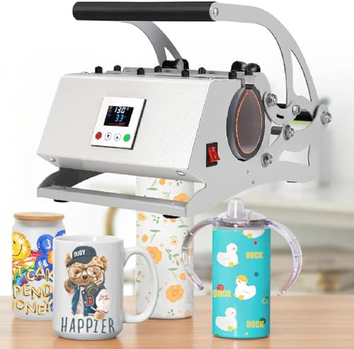 MáQuina De Prensado TéRmico AutomáTico Para Vasos, Prensa TéRmica Para Tazas Que Se Calienta De Manera RáPida Y Uniforme, Prensa Profesional Para Vasos, Tazas, Vasos Y Jarras De SublimacióN,110V