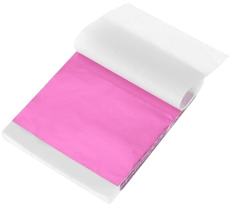 sourcing map 200 Pcs Gold Leaf Sheets 3.5 x 3.5 Imitation Gold Foil Sheets for Crafts,Picture Frames,Sculpture,Nails and DIY Arts Decoration,Pink