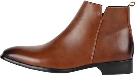Stiefeletten Herren Leder Mit ReißVerschluss Chelsea Boots | Bequeme Pointed Toe Business Kurzstiefel | Leicht Slip On Lederstiefel Kurze Stiefel | Modische Einfarbig Anzugschuhe Hochzeit Schuhe