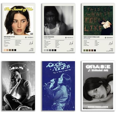 Gracie Poster Abrams, Albumcover, limitierte Auflage, ungerahmt, 20 x 30 cm, Raumästhetisch, scannbar, Songcode, Musikposter, 6 Stück