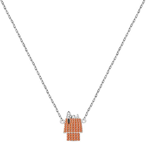 GNOCE Collana Diamante Snoopy nella Casetta dei Peanuts Argento Sterling 925 Regalo Bracciale/Collana Gioielli per Ragazze Bambini