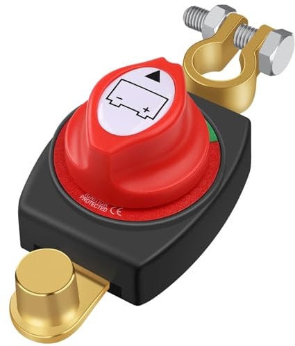 PlayDen Batterie Trennschalter 12V-48V, Wasserdicht Batterietrennschalter Hauptschalter Batteriehauptschalter für Auto Motorrad Marine Boat Caravan Yacht Bus Boot Reisen