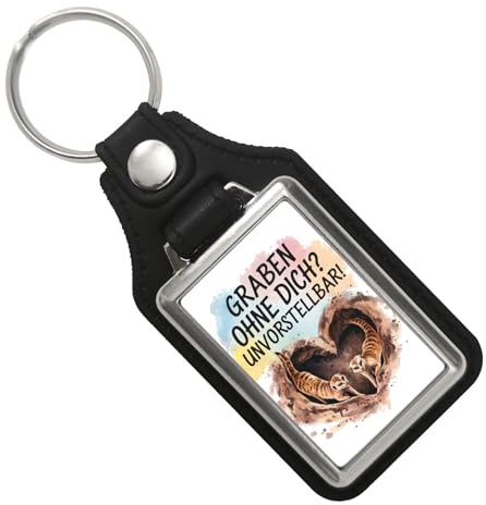 speecheese Erdmännchen Graben ein Herz Schlüsselanhänger mit Kunstleder-Anhänger - Unvorstellbar ohne dich Lustiger Spruch, perfektes Valentinsgeschenk
