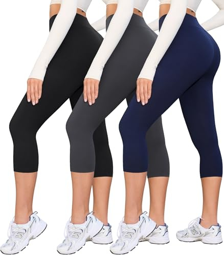 BAYDI Creamlush High Waist Capri Leggings Damen | Weich und Elastisch, Bequeme 3/4-Yogahose, Yoga, Pilates, Fitness, Freizeit, Lounge und Alltag