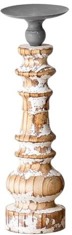 Tischdeko, Vintage-Kerzenhalter aus Holz, nordische Tischdekoration, geeignet für Candlelight Dinner, Kerzenständer für Esszimmer