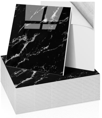 OJTOJT - Piastrelle da parete autoadesive, 22 pezzi, 30 x 30 cm, impermeabili e resistenti allo sporco, tagliabili fai da te, diversi colori per bagno, cucina, soggiorno (Nero)