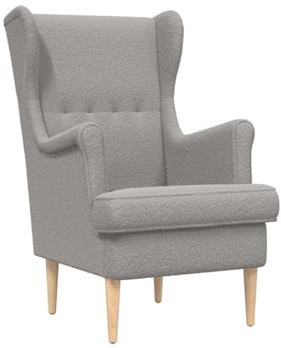 vidaXL Sessel Hellgrau Bouclé, Sessel, modernes Möbel, bequemer Loungesessel, Elegantes Schlafzimmer, funktional, Kissen