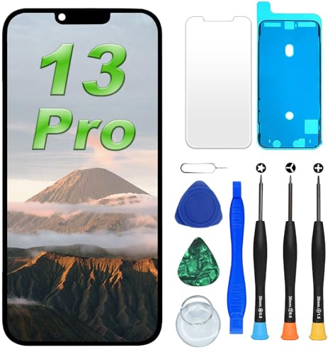 Digi4U für iPhone 13 Pro Display, 6,1 Zoll Bildschirm mit TrueTone, Face ID & 3D Touch, Ersatzdisplay mit Reparaturset für iPhone 13 Pro