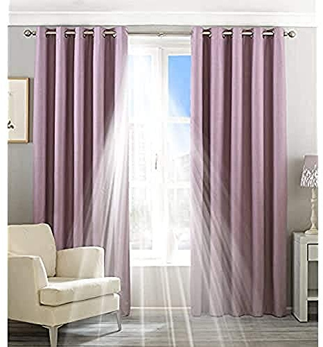 Riva Home Eclipse Blackout Eyelet Curtains, Polyester, Mauve, 66 x 90 (168 x 229 cm)