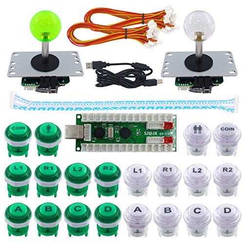 SJ@JX 2 Player Arcade Game DIY Kit Arcade Joystick Controller Mechanical Keyboard Switch Retropie Raspberry MAME Arcade Button
