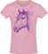 Baddery Pferde T-Shirt Mädchen - One Love - Pferd Tshirt - Reiterin Geschenk Reitbekleidung Kinder (Light Pink 104)