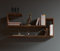 Homidea Wave Wandregal - Bücherregal - Dekoregal für Wohnzimmer in modernem Design (Nussbaum)