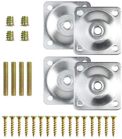 Montageplatten, Btowin 4er Set Befestigungsplatten T-Platte 5/16 (M8) mit Aufhängeschrauben Reparatursatz für Möbel Sofa Couch Sitz