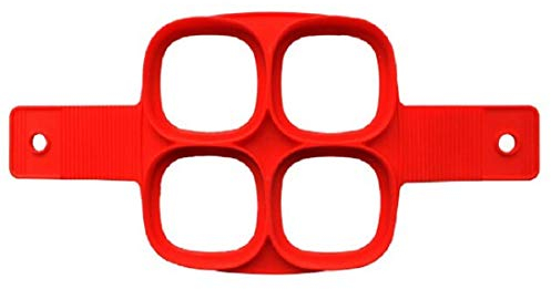 Stampo pancake silicone 4 buchi formine quadrato torte uova fritte lavabile cucina antiaderente colore random regalo utile