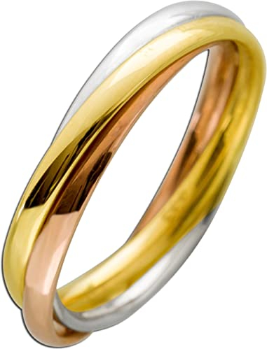 Ch.Abramowicz Tricolor DreifachTrinity Ring 333 8K Gelbgold Rosegold Weißgold 19