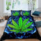 Cannabis Bl?tter Bettwäsche 200x200cm Galaxy Mandala Marihuana Bettbezug Set für Kinder Jungen M?dchen Universum Galaxis Hanf Bettwäsche Set Marihuana Weed Betten Set mit 2 Kissenbezug Grün Blau