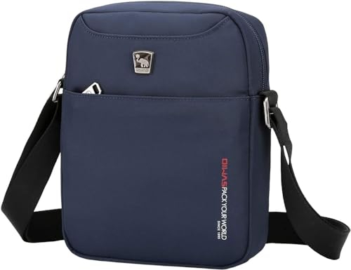 OIWAS Herrentasche Klein Umhängetaschen Herren Crossbody Bag Tasche Umhängen Männer Männerhandtasche Mini Schultertasche für Freizeit Urlaub Ausflug Spaziergang und Wandern Blau