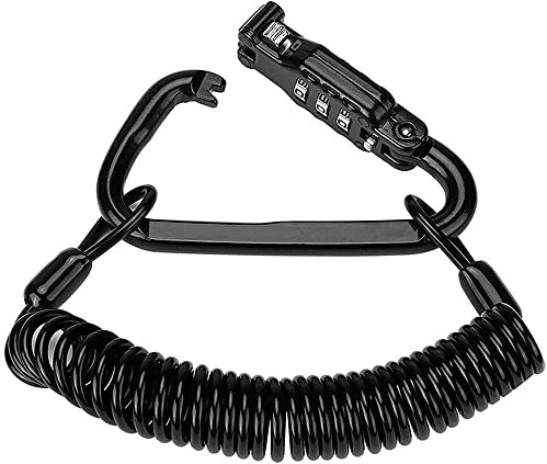 CENPEK Motorradhelm-Schloss und Kabel, schlank, schwarz, robust, mit Zahlenkombination, Verriegelungskarabiner für Fahrradhelme, Jacken, Schränke und Gepäck