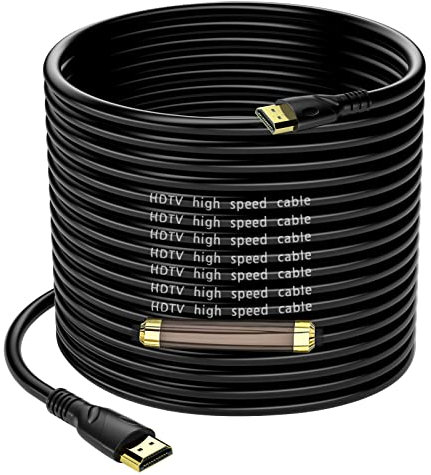 Jorenca Cable HDMI 4K 25m(HDMI 2.0,18Gbps) Conectores chapados en oro de ultra alta velocidad, Retorno de audio Ethernet, Video 4K@60hz 1080p 3D Compatible con Xbox Arc PS PC HDTV PS3/4/5/9,etc