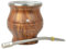 DELICATINO Mate KIT EDELSTAHL braun (Mate Becher BRAUN in Holzoptik + Bombilla HEXAGONAL 17cm)