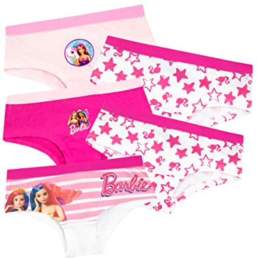 Barbie Unterhosen Mädchen | Packung mit 5 Pantys für Kinder | Unterwäsche Baumwolle