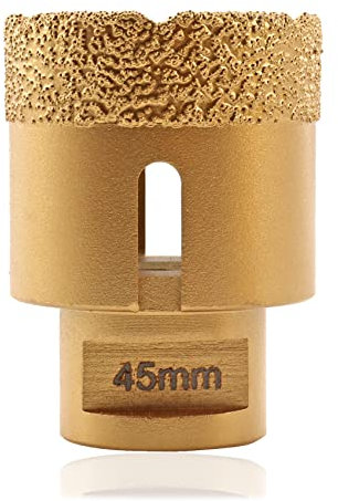 SHDIATOOL Diamond Core Drill Bit,Hole Saw Diameter 45mm M14 Thread Vacuum Brazed for Ceramic Porcelain Tile Granite Marble Masonry Brick
