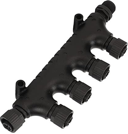 Akozon Connettore NMEA 2000 T, per NMEA 2000 N2K 4 Porte Connettore a T M12 5 Pin IP67 Impermeabile per Reti Lowrance