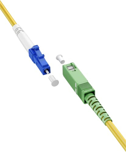 goobay 59650 Glasfaserkabel (FTTH) / Singlemode (OS2) Simplex/SC APC (8°) Stecker auf LC-UPC (8°) Stecker/Lichtwellenkabel / 3 Meter