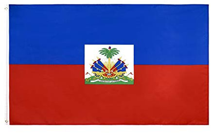 ANJOR Drapeau Haïti 9,5 x 1,5 m – Drapeaux haïtiens avec œillets en laiton 0,9 x 1,5 m