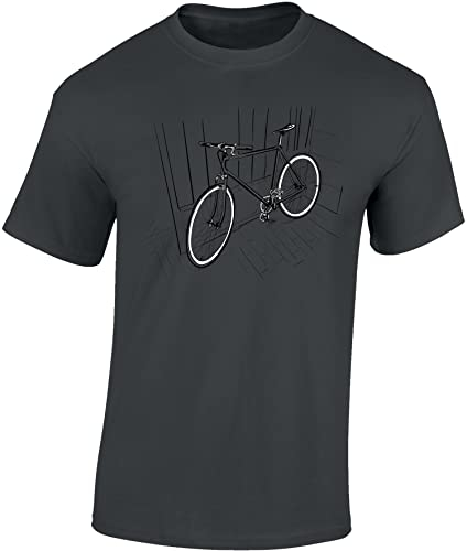 Fahrrad T-Shirt Herren : Indoor Bike - Rennrad Zubehör (Dark Grey XXL)