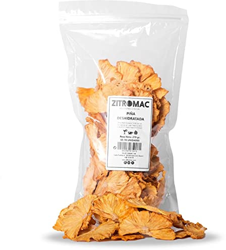 Getrocknete Ananas für Cocktails, Gefriergetrocknete Ananas als Deko für Getränke, Dekokranz, Weihnachten, Qualität Ananas 100% Natürlich, Getrocknetes Obst, Ananaschips, Zuckerfrei 270gr