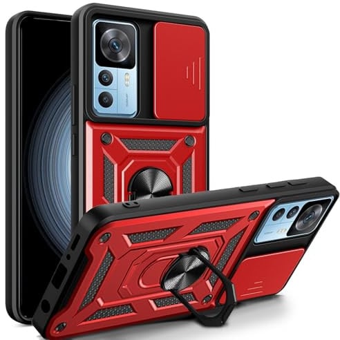betterfon Handyhülle für Xiaomi 12T Pro | Stoßfest & Kratzfest | Mit Kameraschutz, Anti-Fingerabdruck & robustem Panzerschutz-Design | Rot