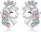 LICHUANUK Einhorn Ohrringe für Mädchen Sterling Silber, Geburtstagsgeschenke für Mädchen Einhorn Schmuck, Geburtstagsgeschenke für Mädchen