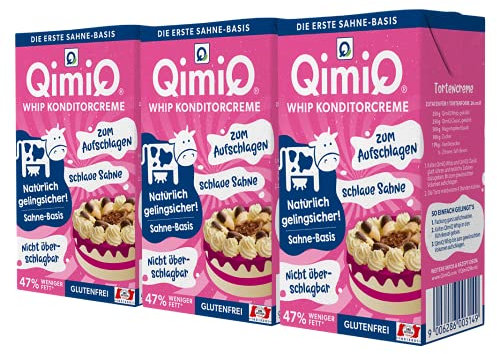 QimiQ Whip Sahne-Dessert (Konditorcreme Natur, 3x250g)