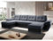 Easy4You ENZO Graphit/Schwarz Eco-Leder Ecksofa U-Form 336 x 97 x 157 cm mit Schlaffunktion und Stauraum - Schlafsofa mit Bettkasten - Moderne Wohnzimmermöbel – Stoff: SORO 97 + Soft 11