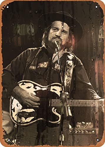 Country Music Waylon Jennings Metall-Blechschild, Poster, Vintage-Kunst, Wanddekoration, 30,5 x 20,3 cm