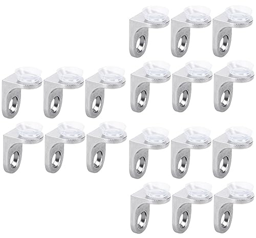 OSALADI Lot De 3 Supports Détagère Robustes En Verre Et Bois Avec Coupelles Supports Détagère En Alliage De Zinc Chevilles Rondes Vis Incluses 10 Pièces X 3