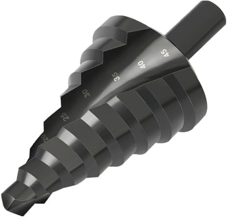 CYLBAQ Foret conique HSS de 10 à 45 mm, foret conique de 12 mm, foret conique avec 8 étages, foret conique pour métal, acier inoxydable, plastique, bois