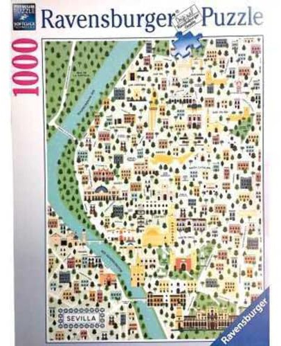 Ravensburger Puzzle: Sevilla-Karte, Puzzle, 1000 Teile, Puzzles für Erwachsene, Puzzle mit 1000 Teilen, Kleber zum Einrahmen von Puzzles, Puzzle für Erwachsene, Weltkarten-Puzzle, 70 x 50 cm