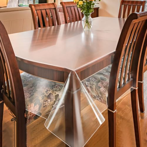 Tischdecke Transparente Tischfolie 90x130CM - wasserdichte und abwaschbare aus PVC für den Outdoor Schützen Sie Ihren Tisch vor Schmutz
