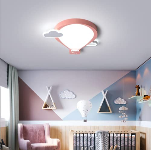 SSNCcNC Plafoniera Led soffitto dimmerabile Con Telecomando Nuvole Mongolfiera Design Moderno Bambini camera da letto Lampada Da Soffitto Per Ragazzo Ragazza Cameretta Lampadario 45cm,Rosa